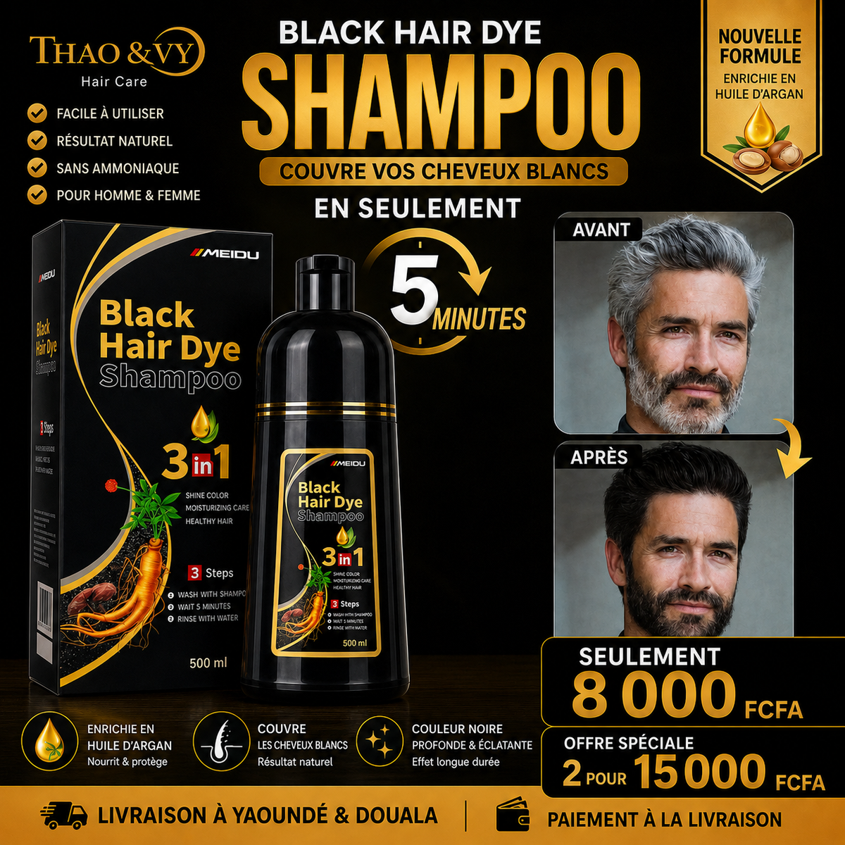 Shampoing Colorant Natural Black