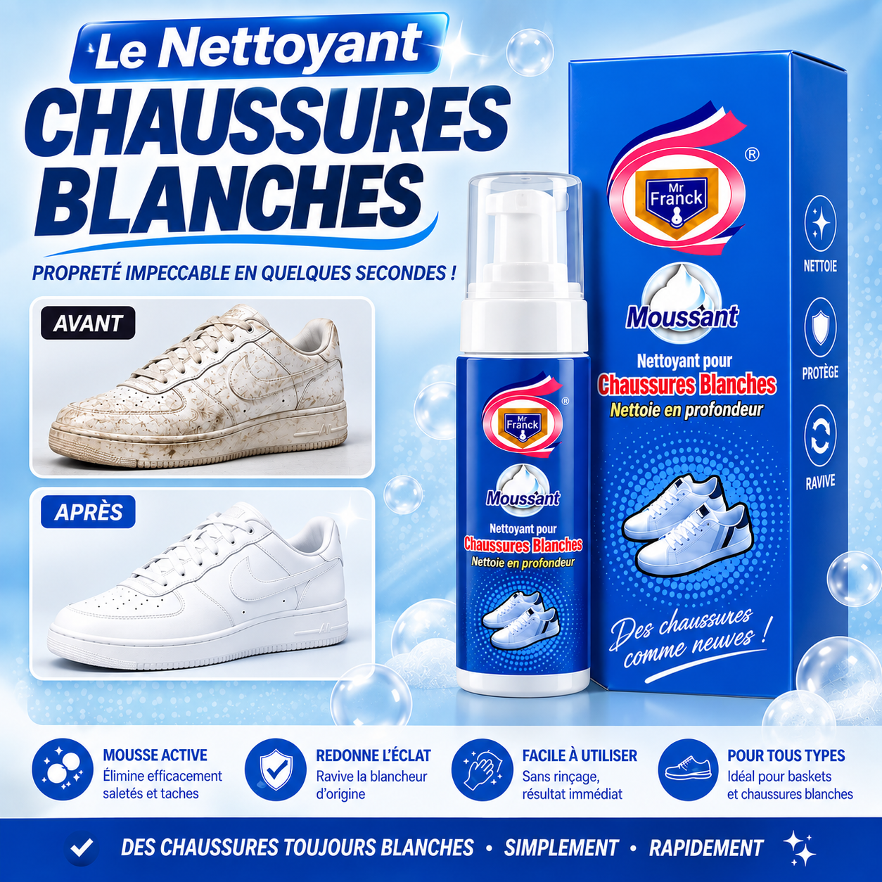 Le Nettoyant de chaussure Blanche & Baskets