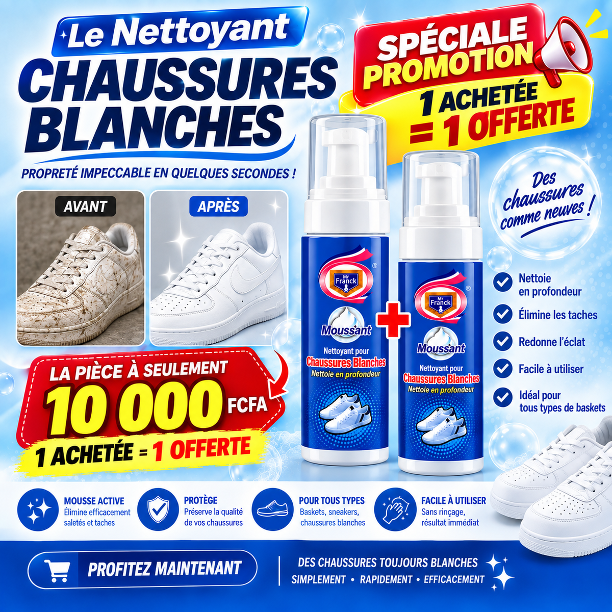 Le Nettoyant de chaussure Blanche & Baskets